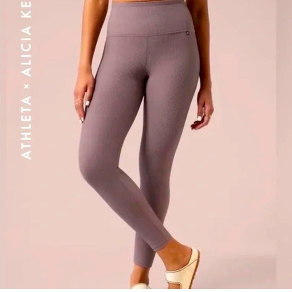 Athleta Alicia Keys Ribbed Elation Tight Size Medium Almond Brown